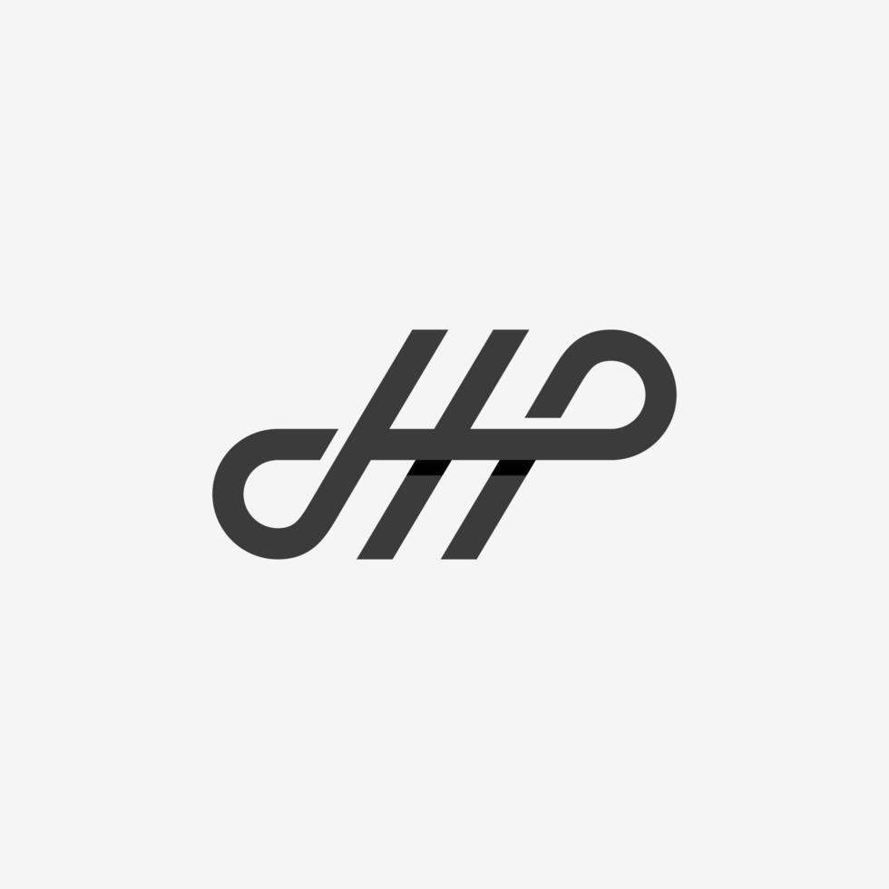 HP logo. infinity H and P letter icon. modern logotype concept in line art style vector