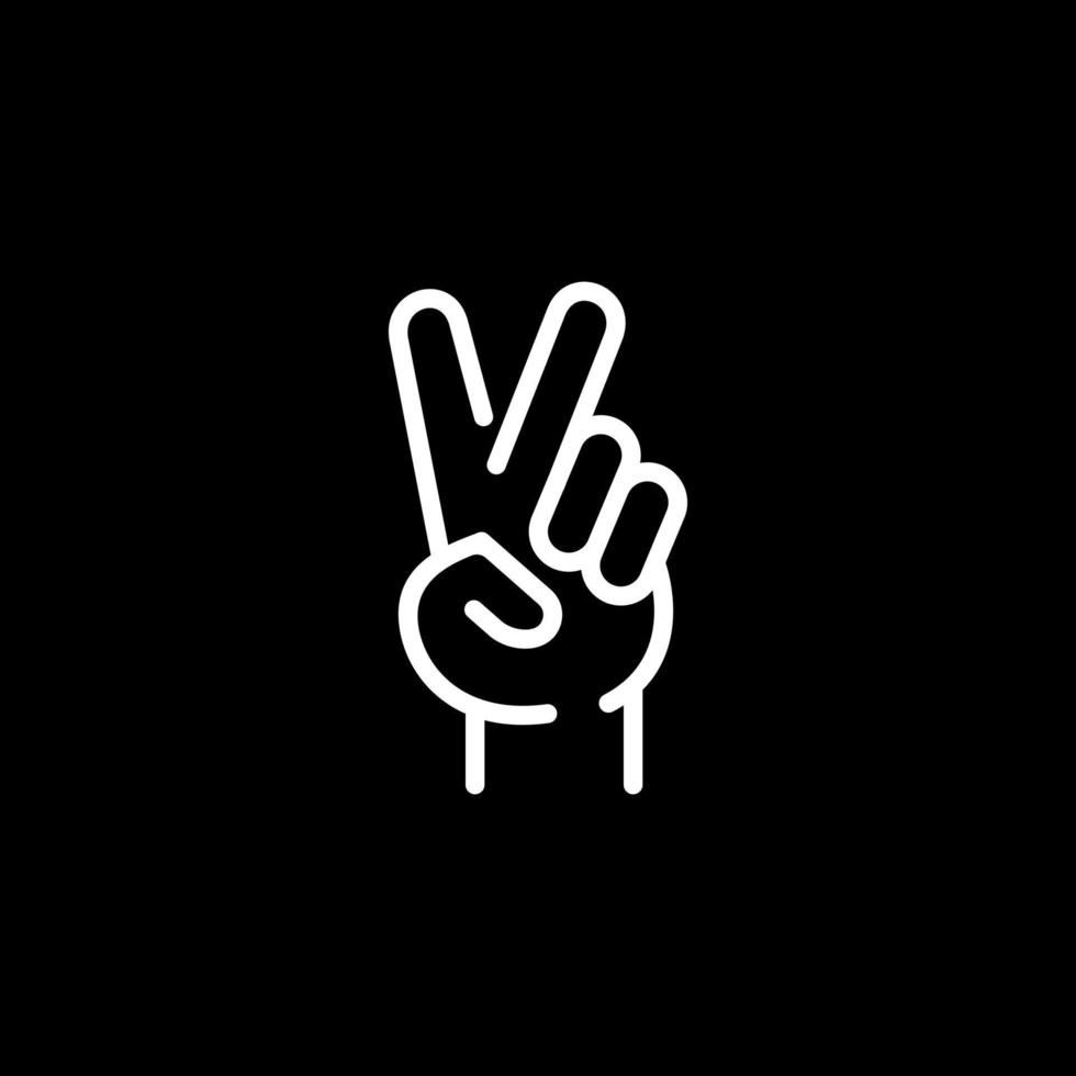 peace hand gesture Vector in line outline art style Illustration