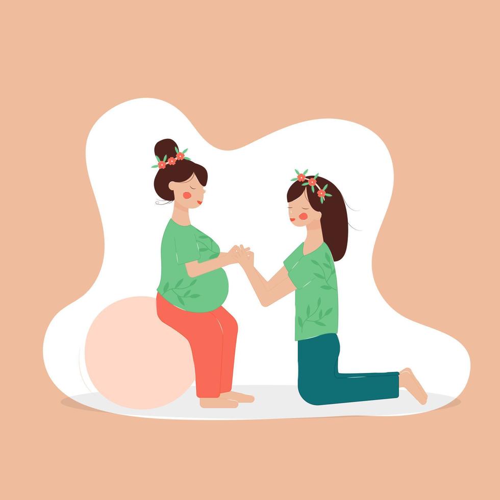mundo doula semana doula apoyo embarazada mujer el embarazo seguro vector