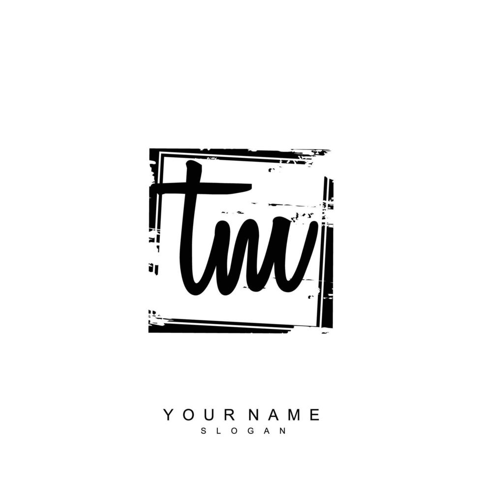 Initial TM Monogram with Grunge Template Design vector