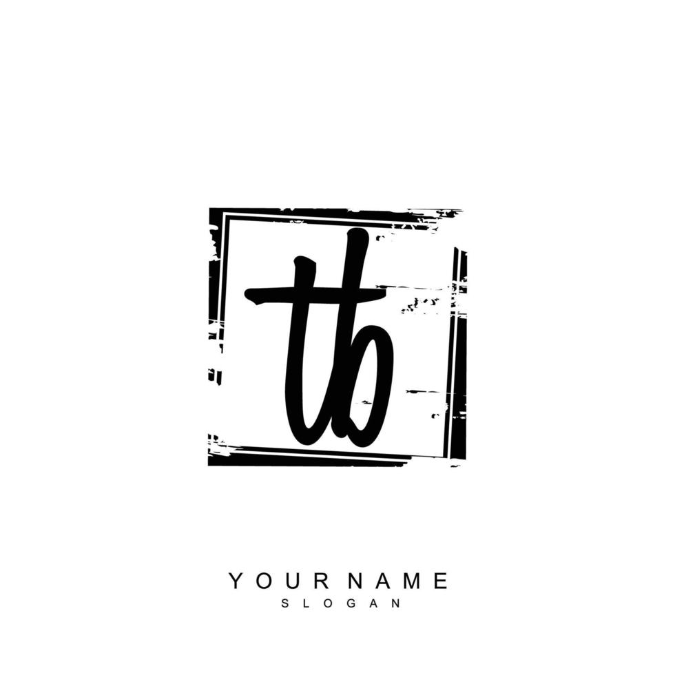 Initial TB Monogram with Grunge Template Design vector