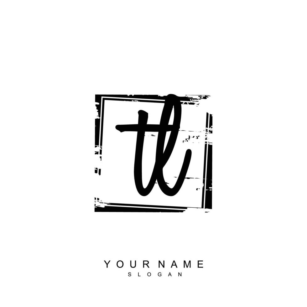 Initial TL Monogram with Grunge Template Design vector