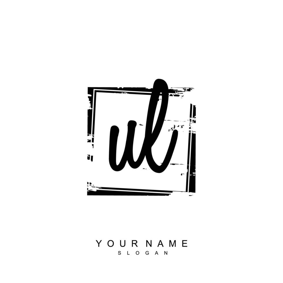 Initial UL Monogram with Grunge Template Design vector