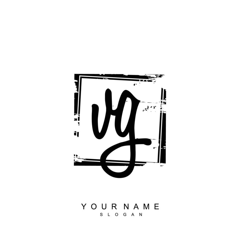 Initial VG Monogram with Grunge Template Design vector