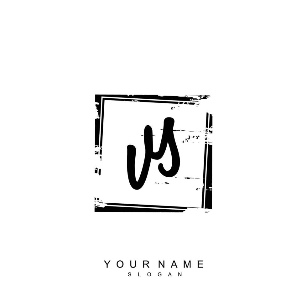 Initial VS Monogram with Grunge Template Design vector