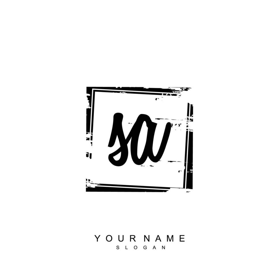 Initial SA Monogram with Grunge Template Design vector