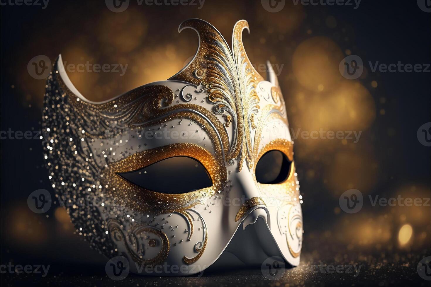 venetian carnival mask with feathers, . photo