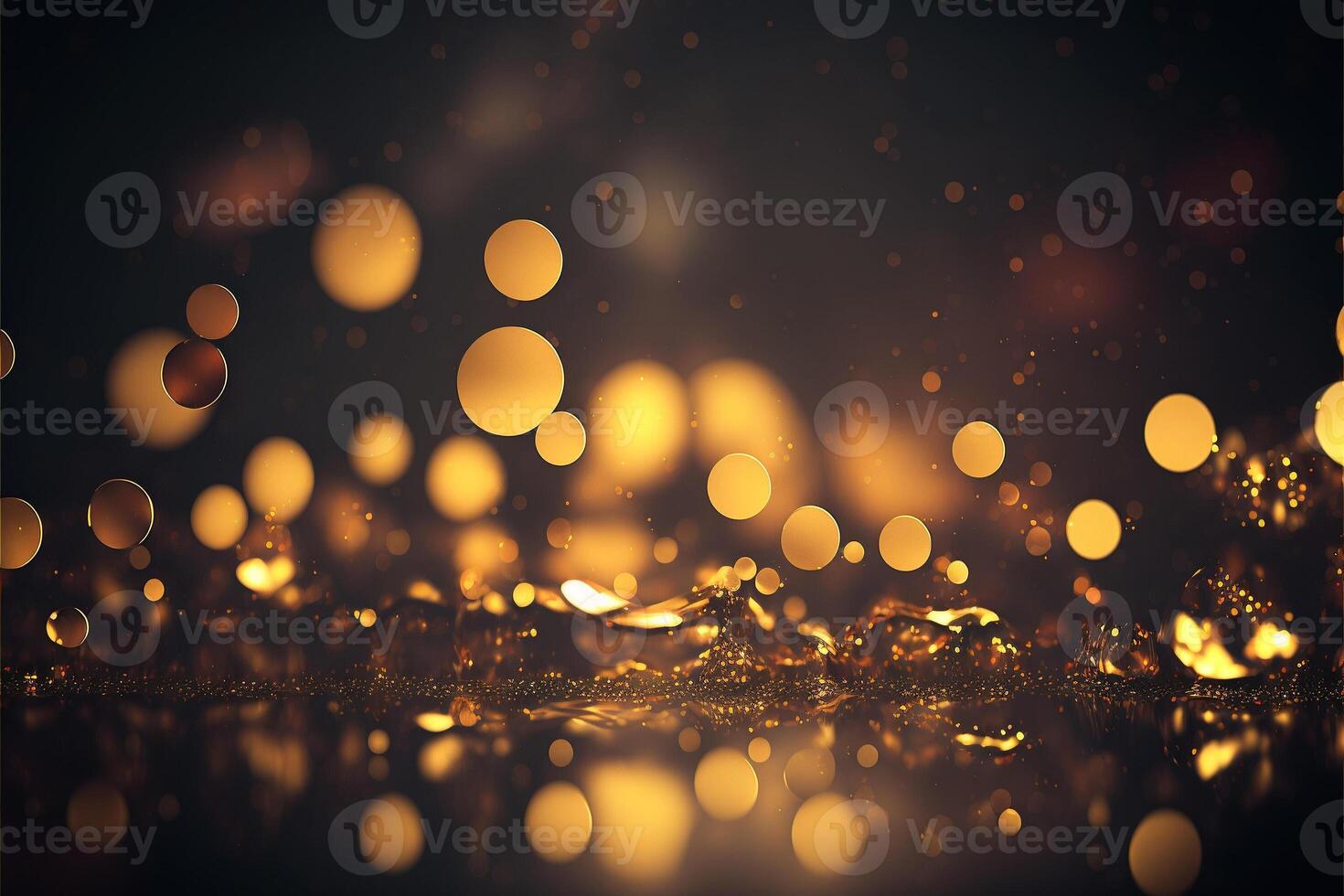 Gold dusty bokeh, star glitter background, Abstract background with bokeh effect. Texture background abstract black, gold, . photo
