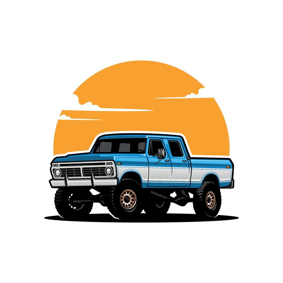 american vintage truck illustration vector