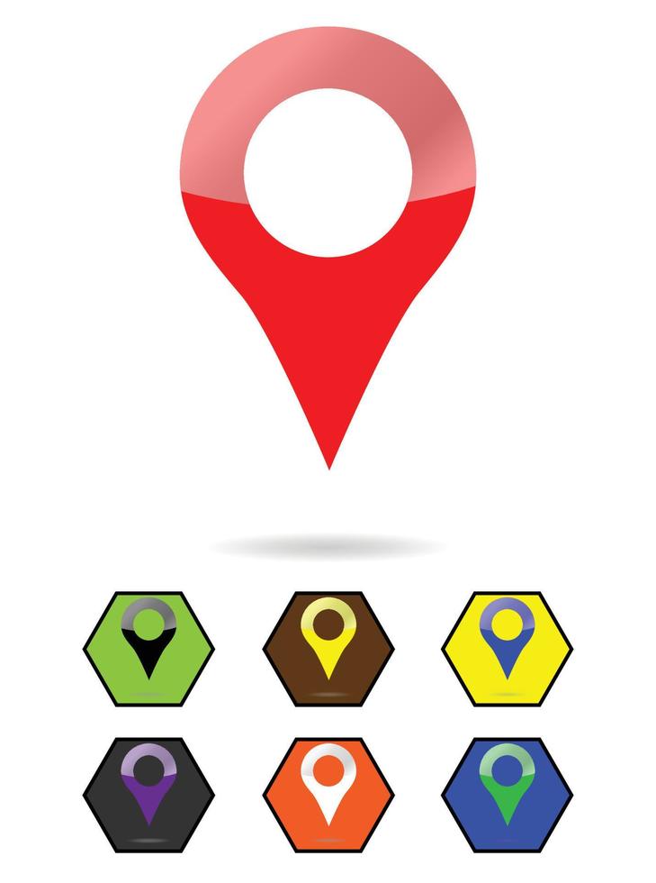 Location pin sign set vector