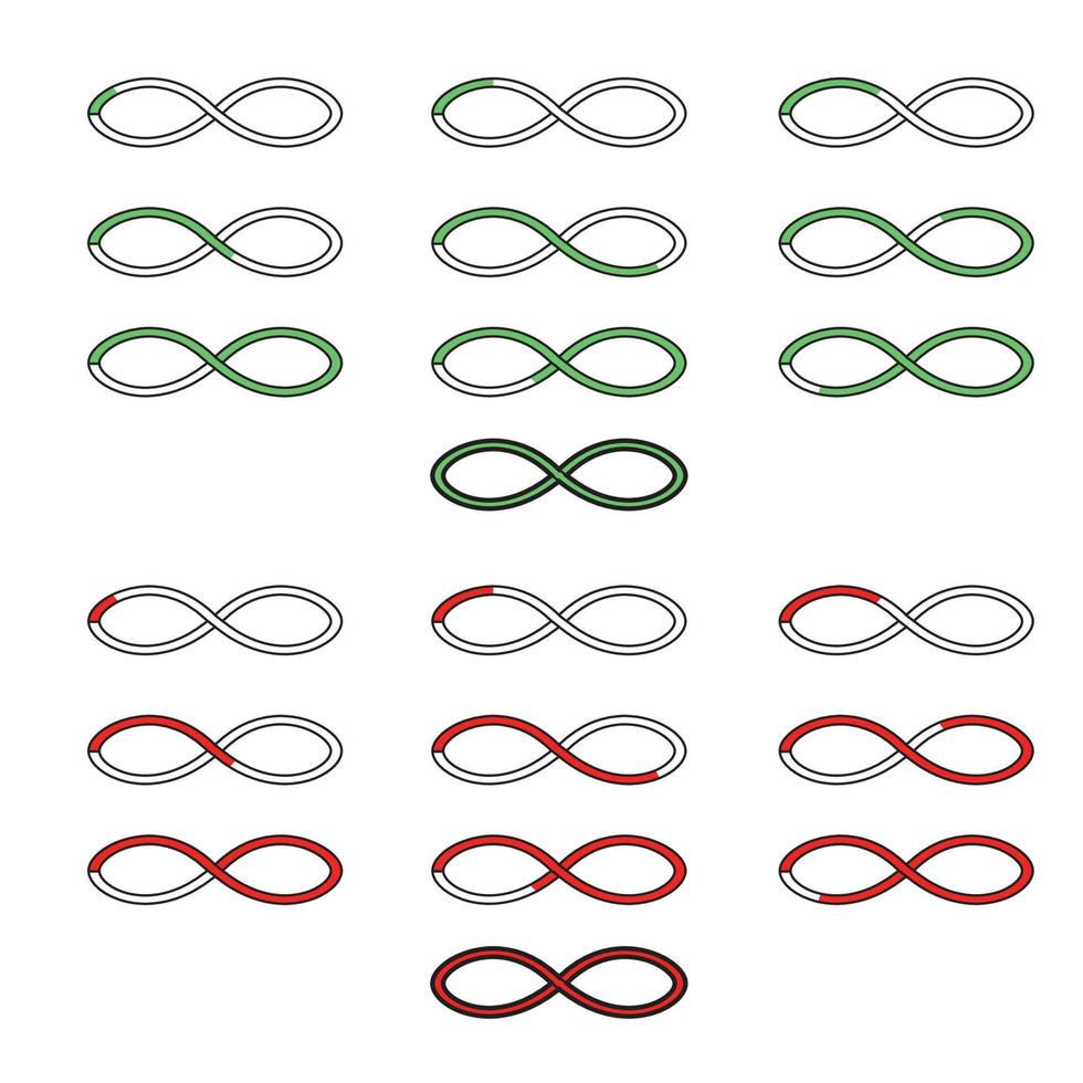 Progreso barras en el formar de un símbolo infinito vector