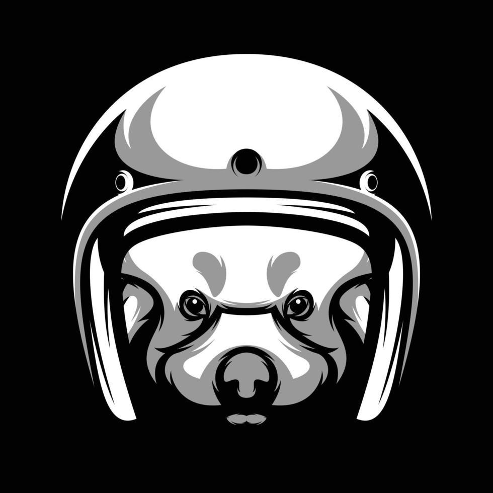 rojo paseo panda negro y blanco mascota diseño vector