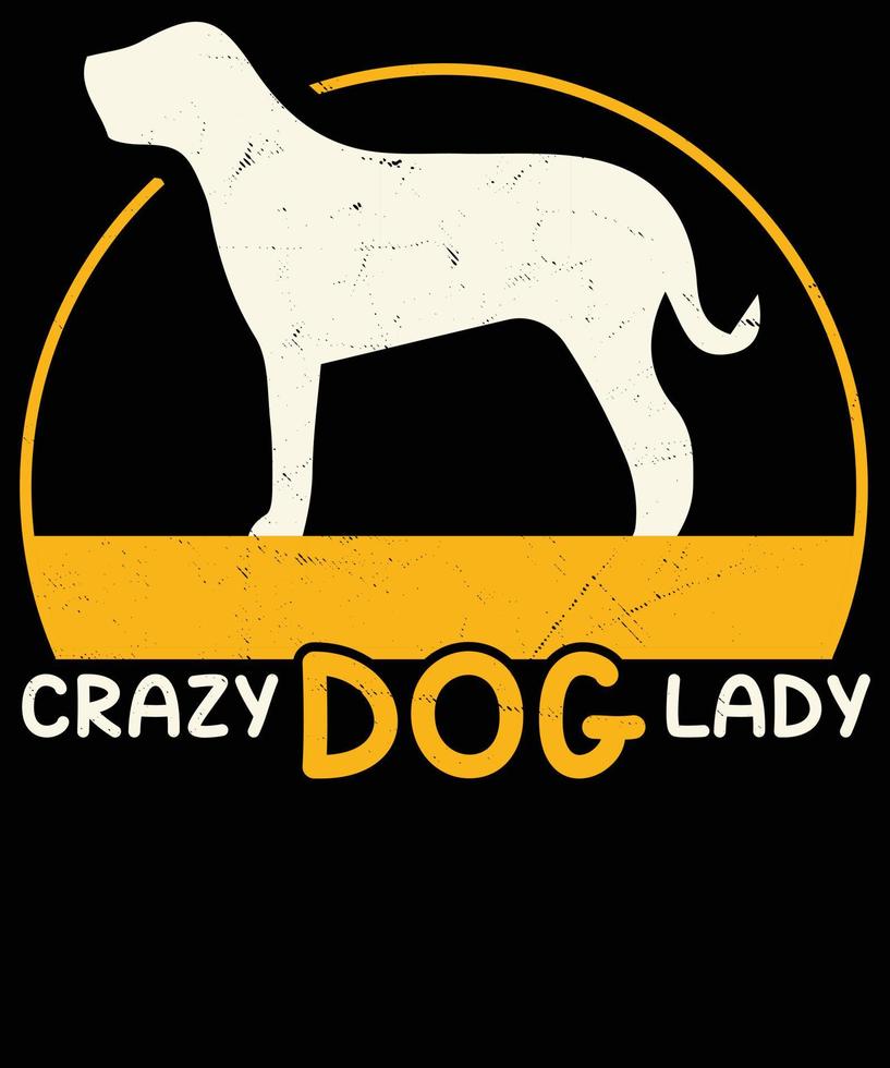 loco perro dama camiseta diseño. vector