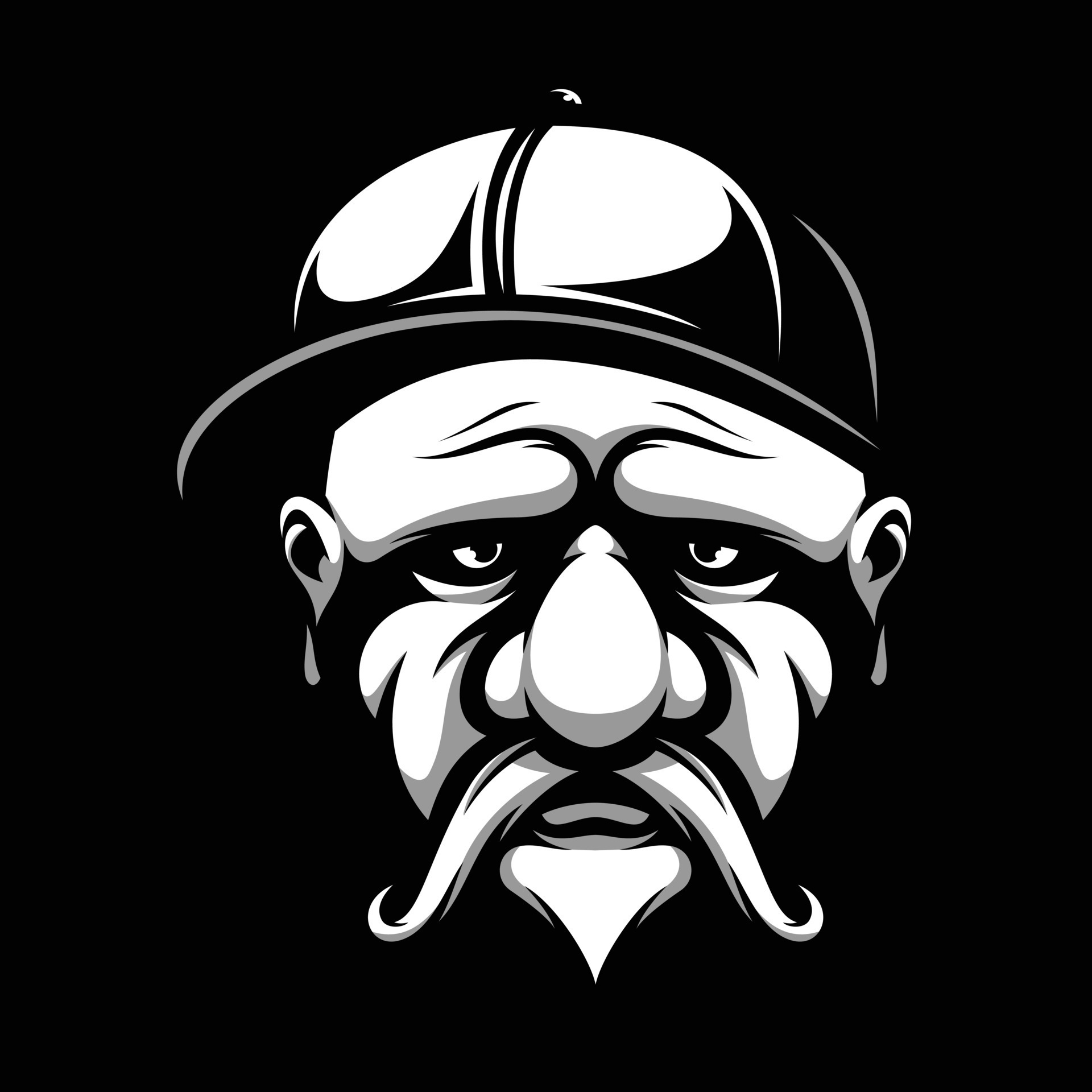 Old Man Hat Black And White Mascot Design 22077610 Vector Art At Vecteezy Old Man Hat Black And White Mascot Design 22077610 Vector Art At Vecteezy