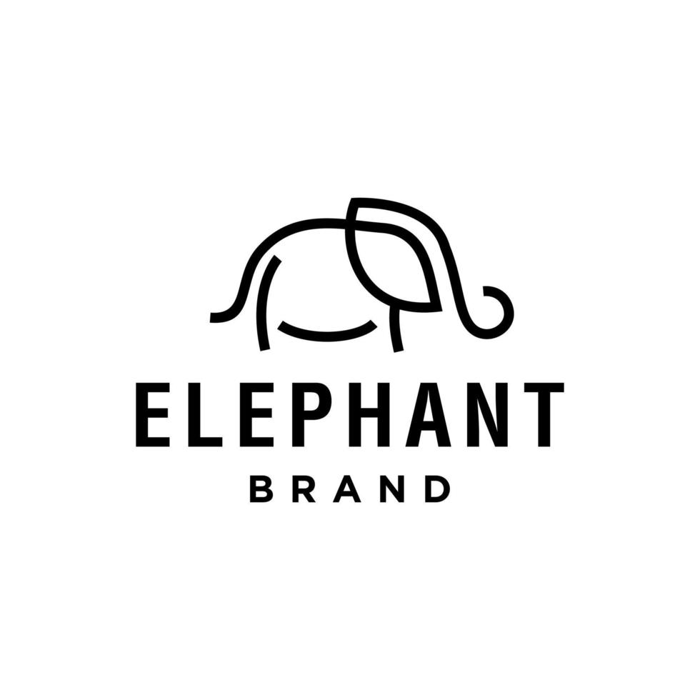 mínimo elefante línea logo diseño. resumen animal icono vector en uno línea estilo ilustración