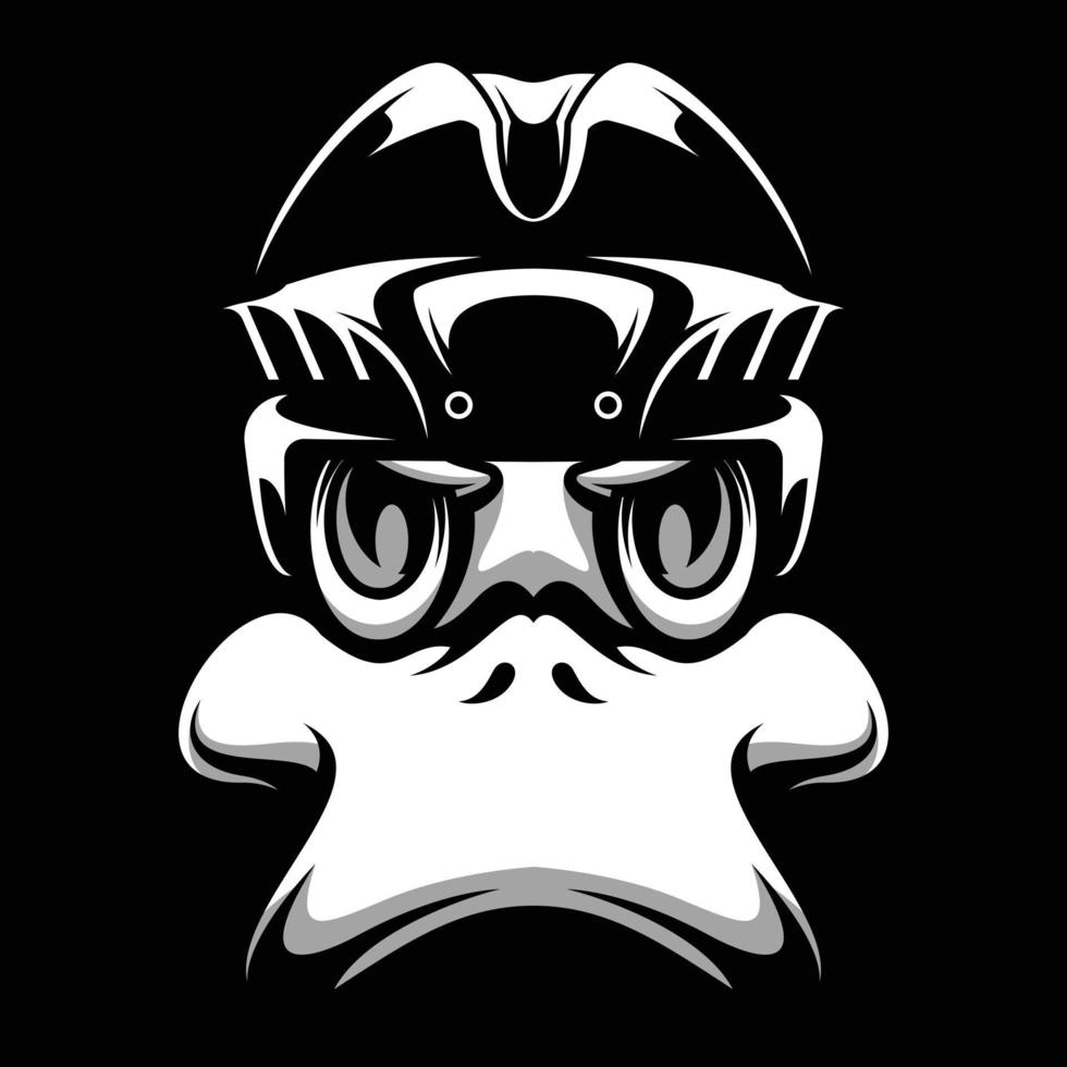 Duck Hockey Black and White Mascot Design 22077698 Vector Art at Vecteezy