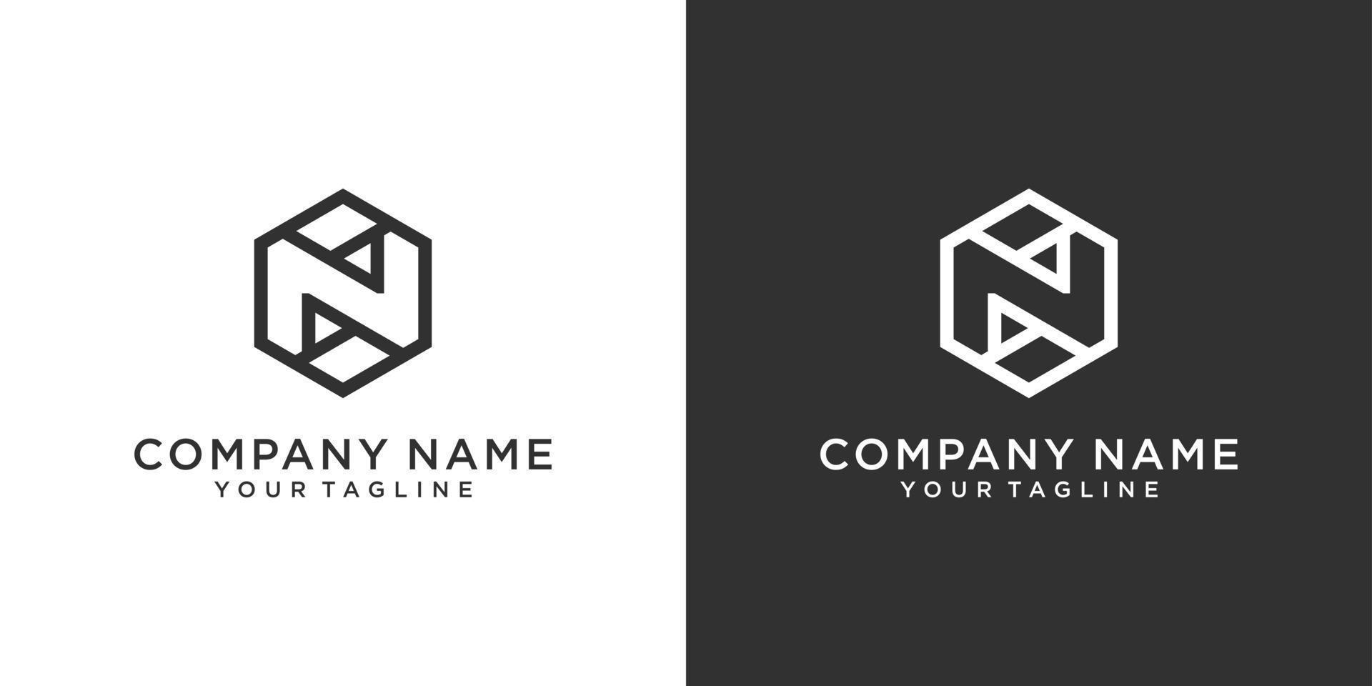 Initial letter N monogram logo design vector