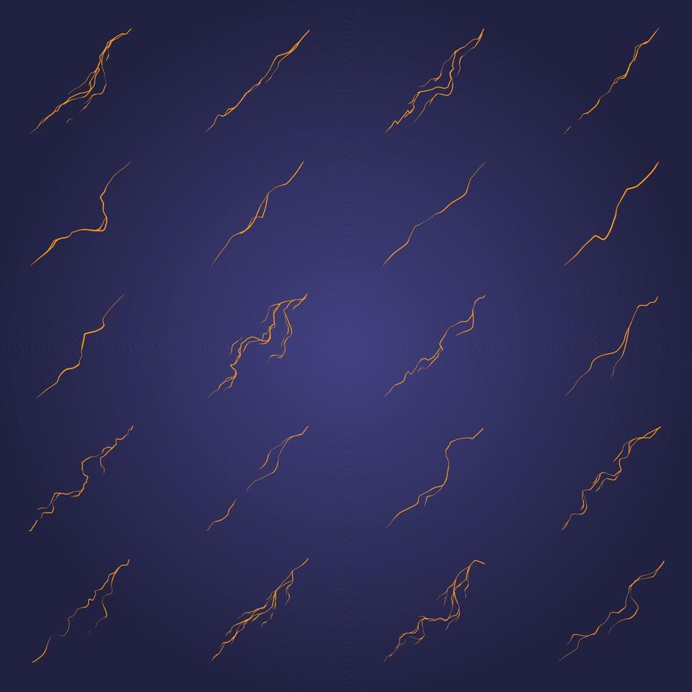 Lightning vector set isolated from background.