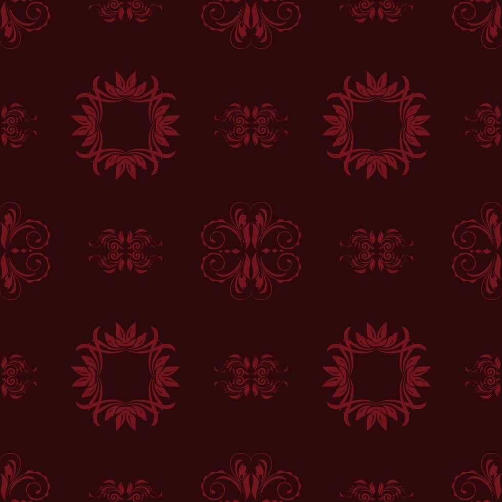 Seamless pattern damask red wallpaper. vector