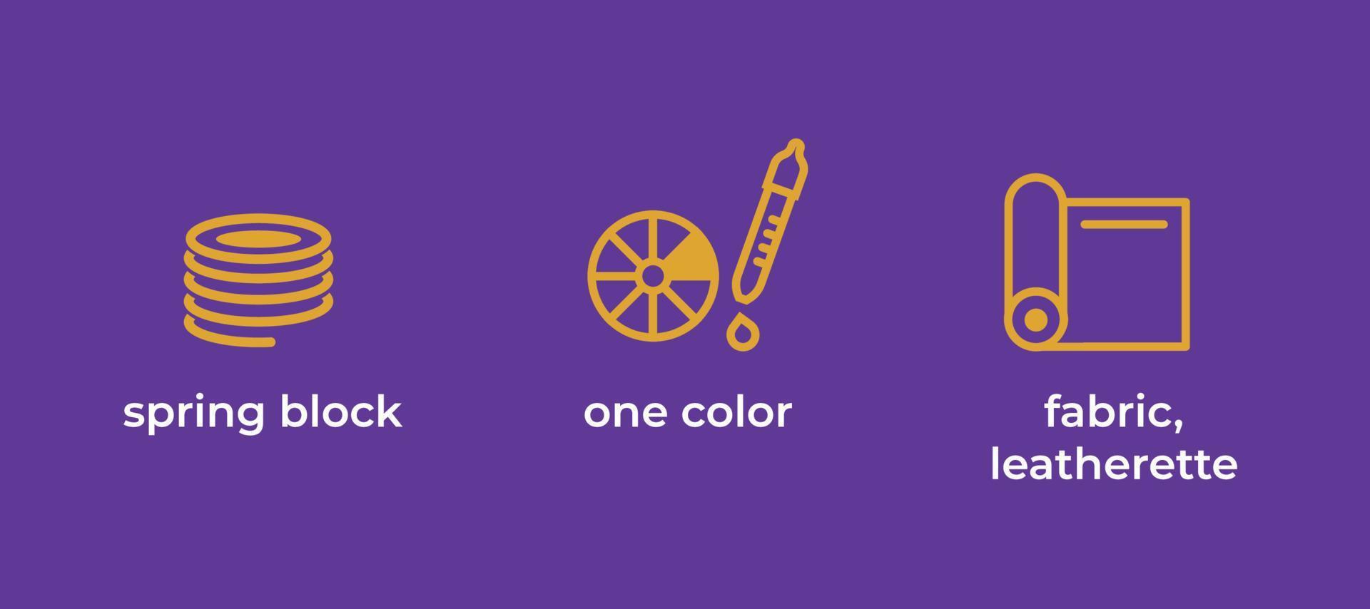 Linear icons. Spring block. One color. Fabric, leatherette. Vector. vector