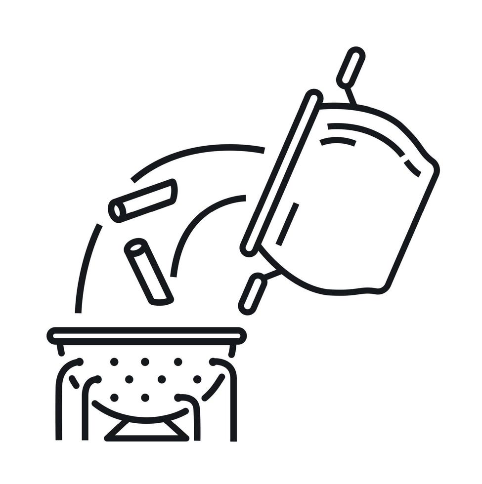 Spaghetti in a colander icon. Vector illustration