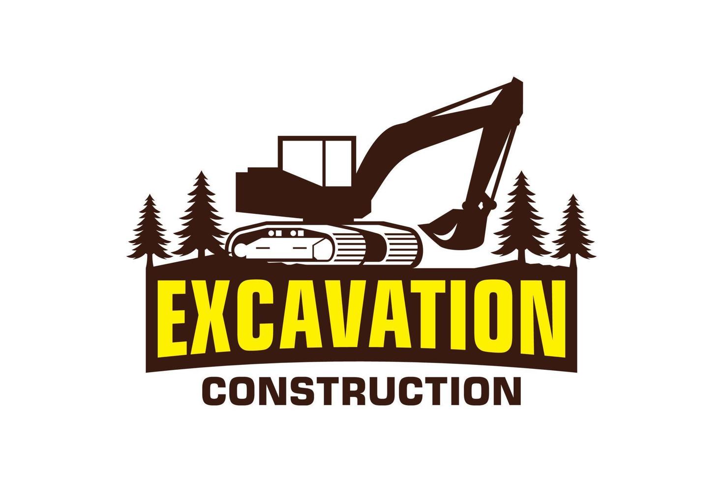 Excavator logo template vector. Heavy equipment logo vector for construction company.