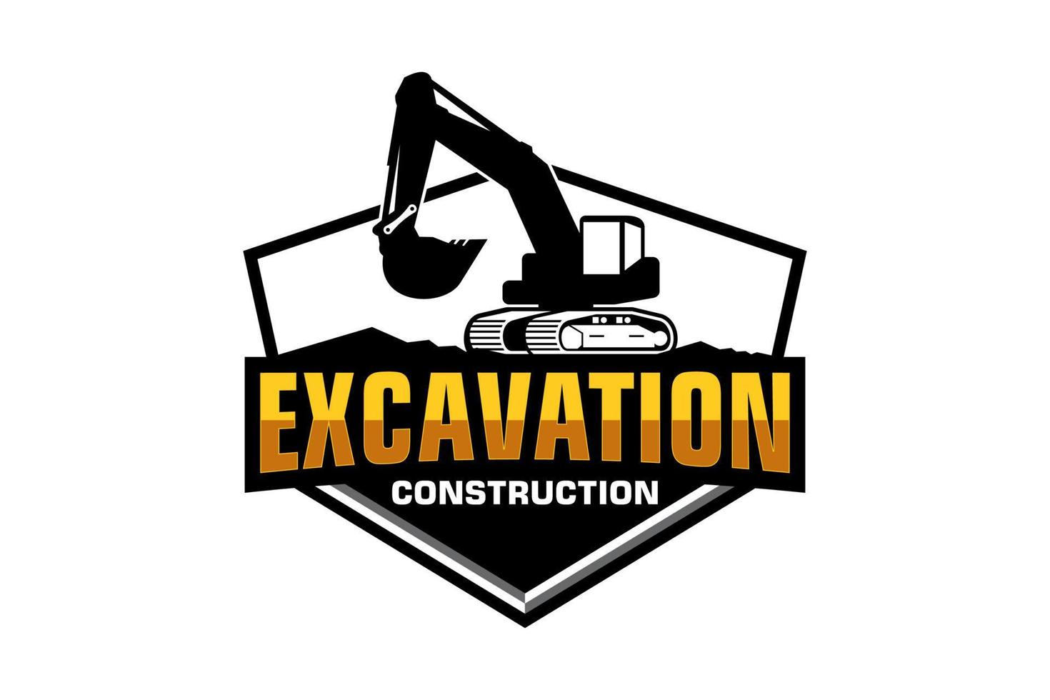 excavador logo modelo vector. pesado equipo logo vector para construcción compañía.