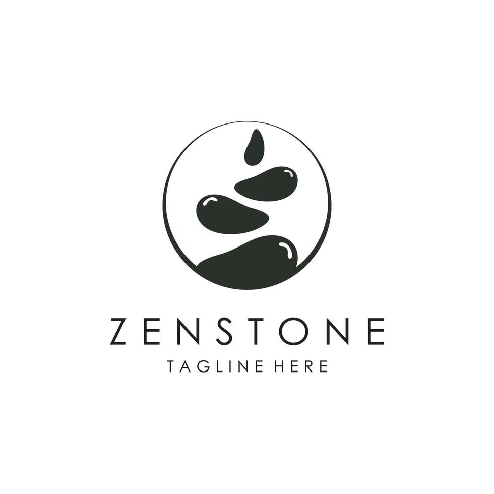 Balanced zen stone logo template vector