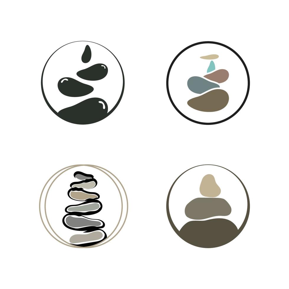 Balanced zen stone logo template vector