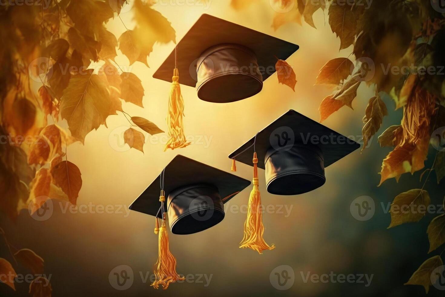 university college graduation varsity hats photo