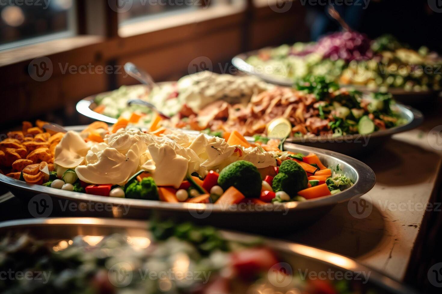 buffet selection of salads photo