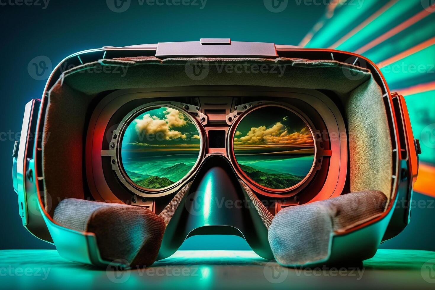 futurista virtual realidad vr lentes ilustración generativo ai foto