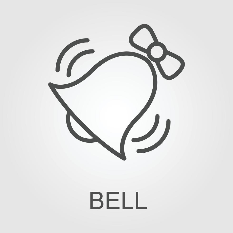 Bell Icon in trendy flat style isolated on grey background. Notification symbol for your web site design, logo, app, UI. Vector illustration, EPS10.