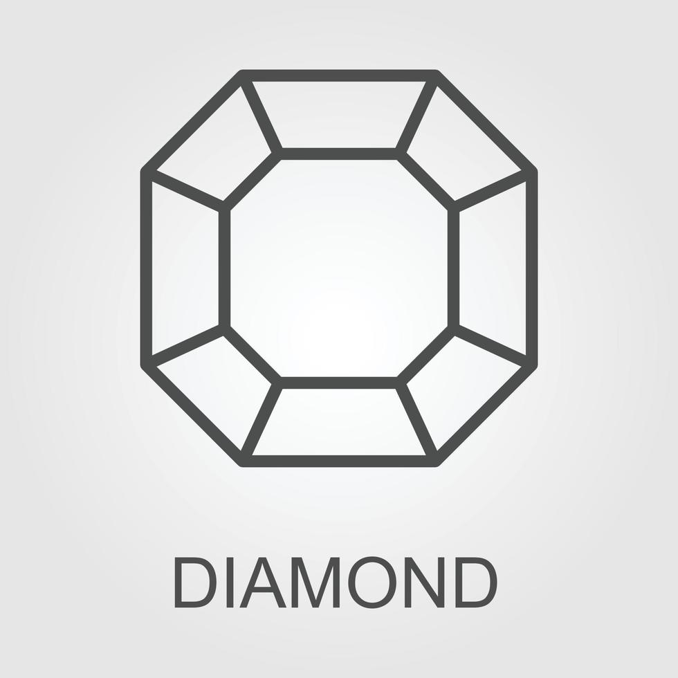 diamond icon. sign design outline vector