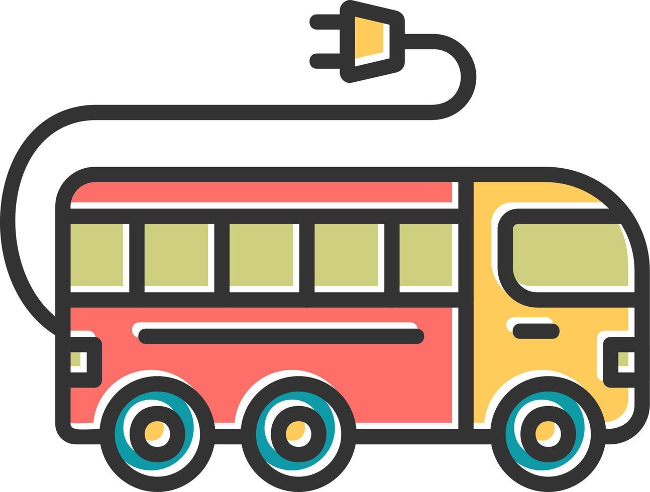 Electric Bus vector icon