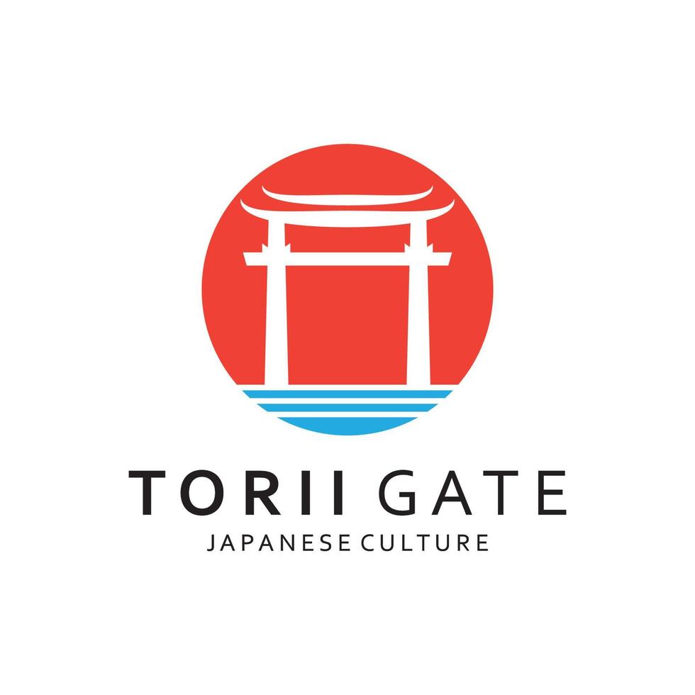 japonés torii portón logo diseño vector ilustración modelo