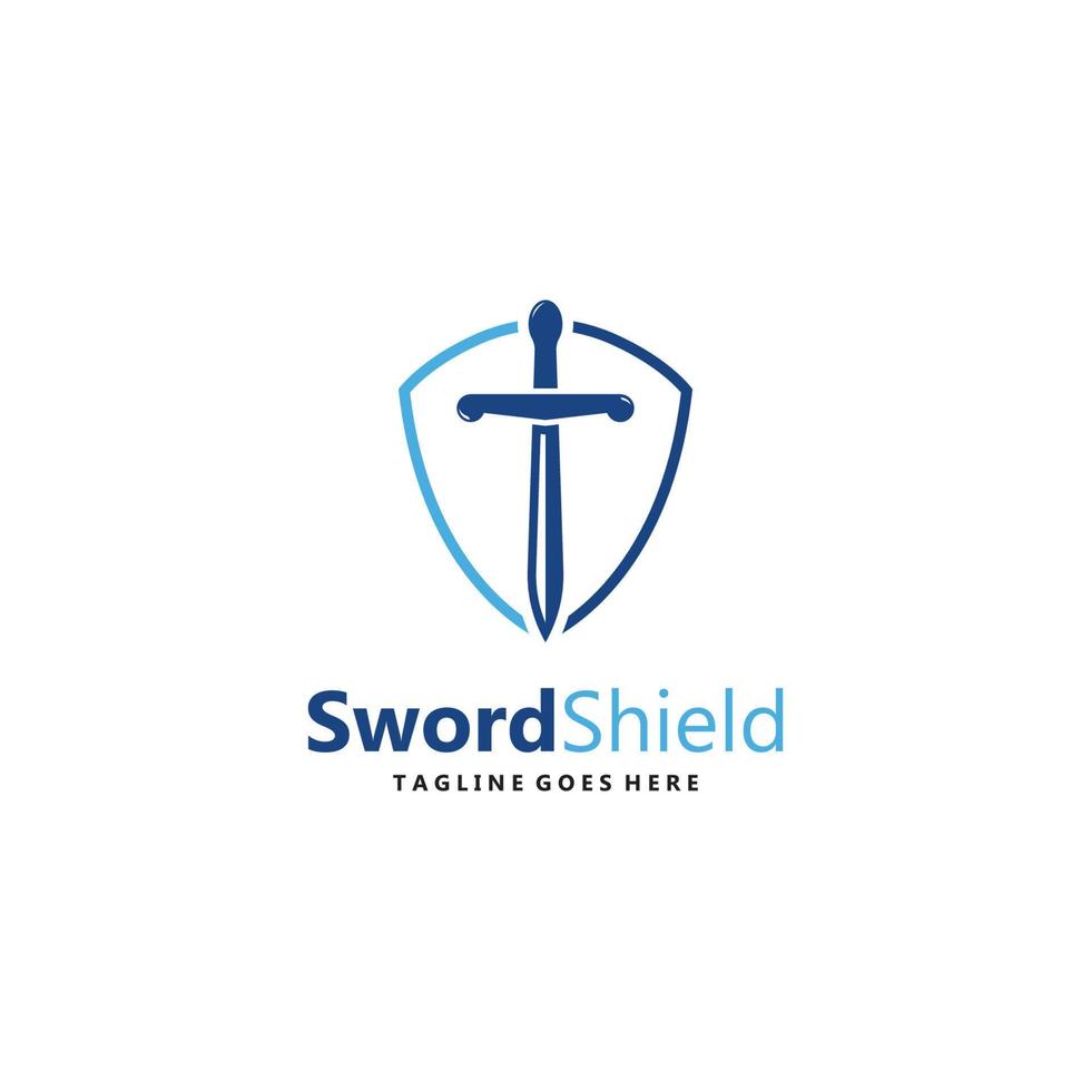 sword and shield logo design. vector