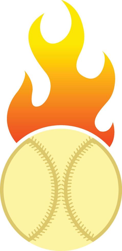 Burning b aseball ball simple icon vector