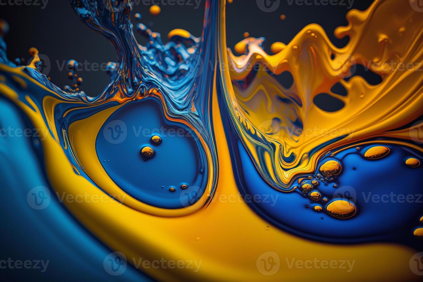 mezcla pintar chapoteo amarillo azul símbolo de colores Ucrania generativo ai foto