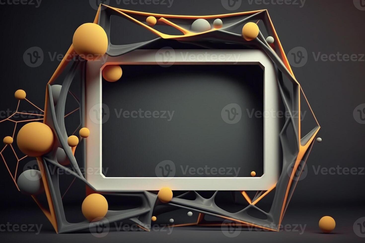 white digital web frame with empty copy space photo
