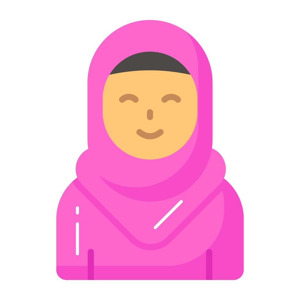 Girl wearing hijab showing concept of muslim girl icons vector