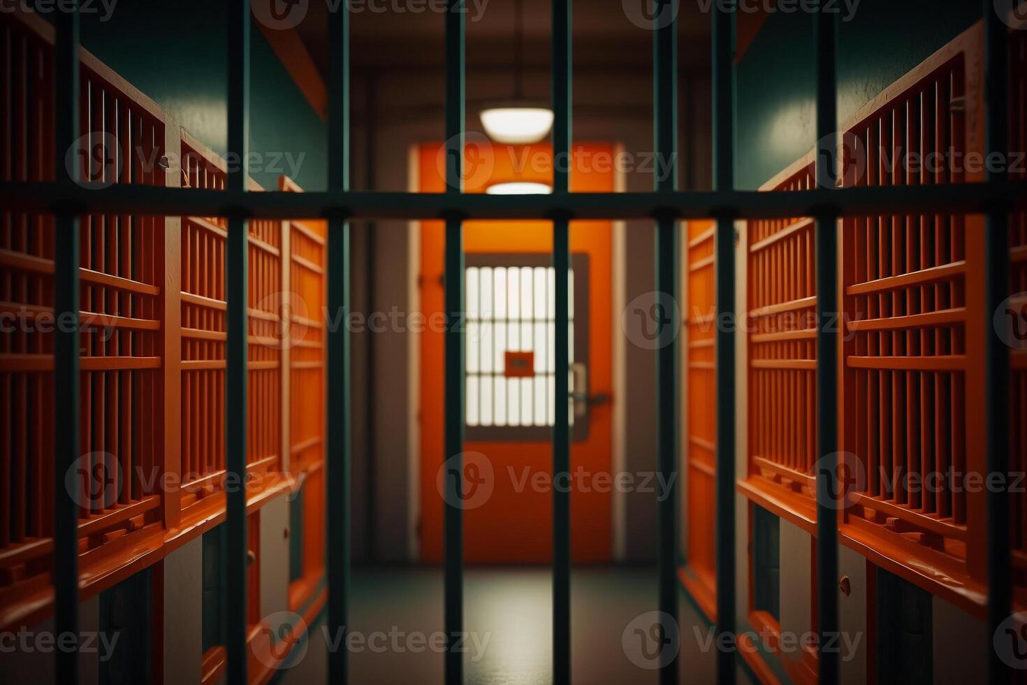 bars in prison, imprisonment concept illustration photo