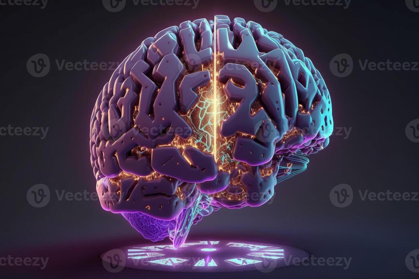 human glowing brain,illuminated mind illustration photo