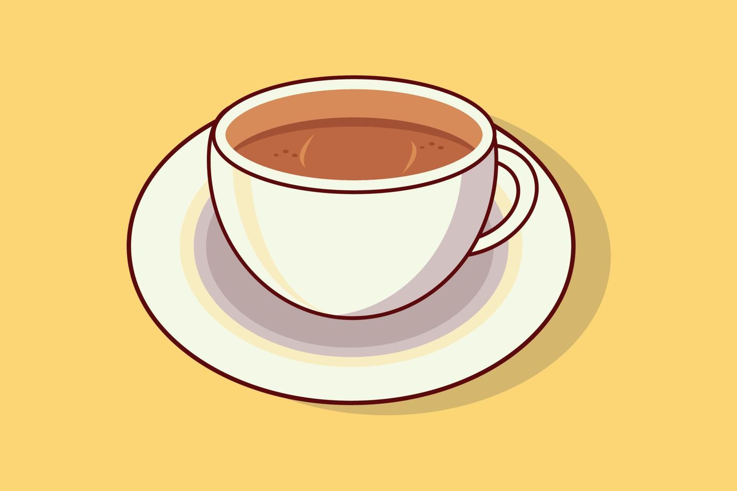 A cup of coffee on a yellow background vector