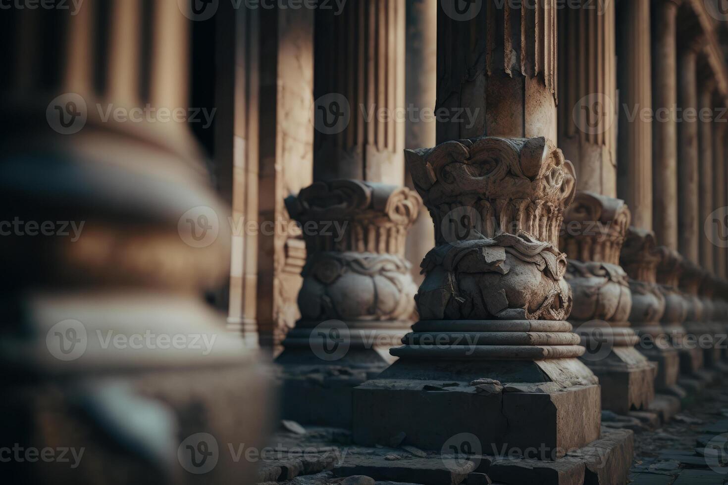 ancient architecture stone columns photo