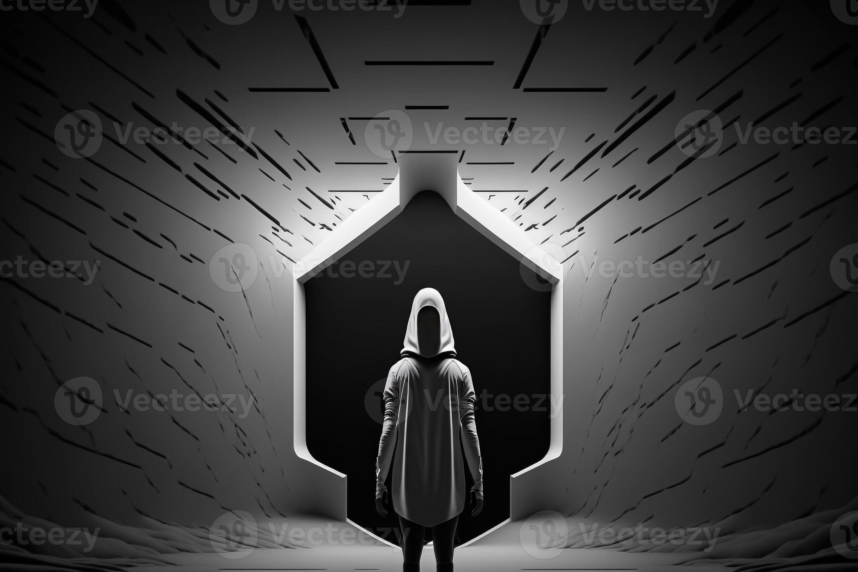 human meaning of life a portal to infinity art black and white colors