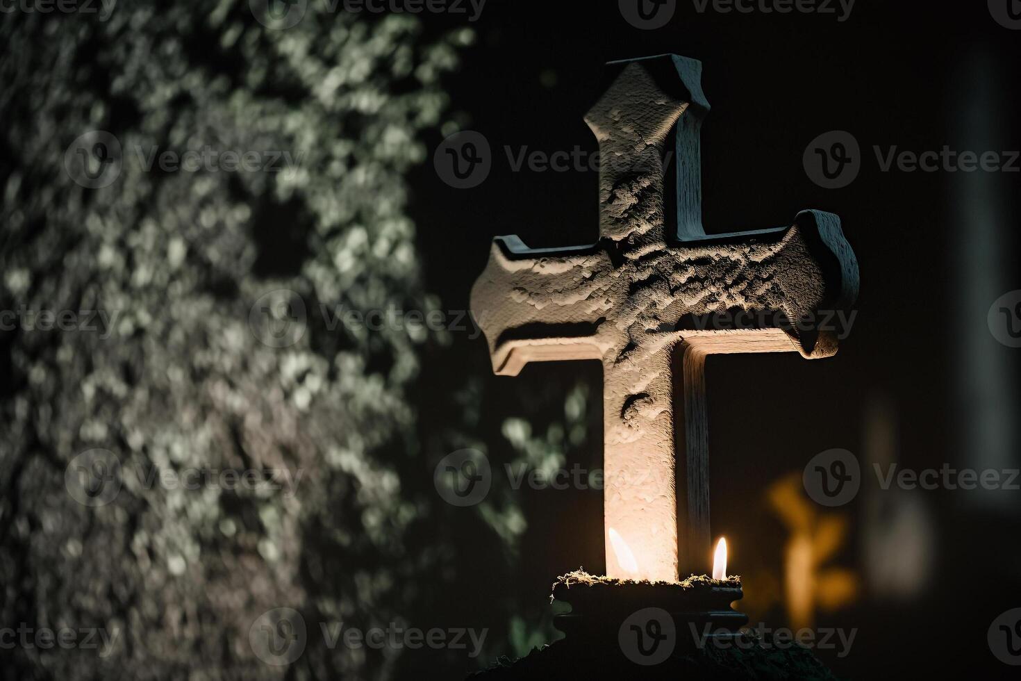 metal cross by light beam, Faith in God photo