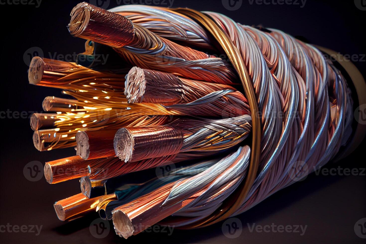 poder cobre cable ilustración generativo ai foto