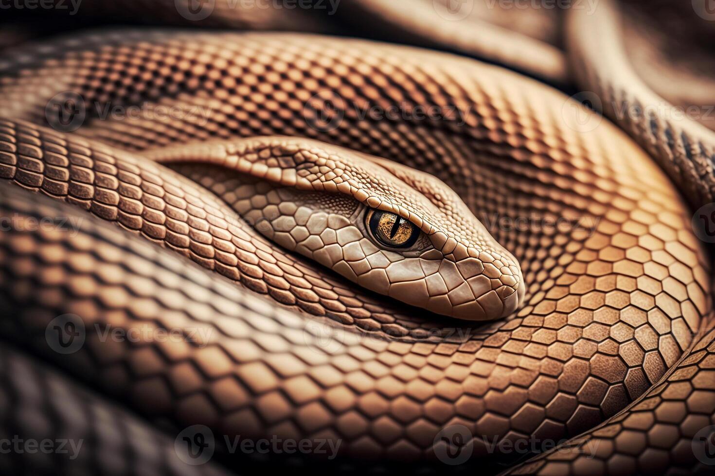 enroscado serpiente serpiente generativo ai foto