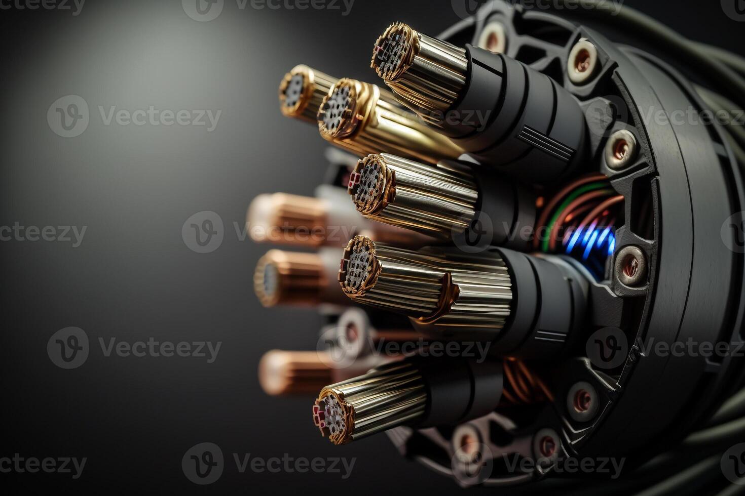 copper wires cable in winding photo